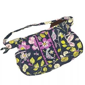 VERA‎ BRADLEY Navy Blue Purple FLORAL NIGHTINGALE  Shoulder Bag Satchel Handbag